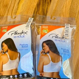 Playtex, 18 hour, brand new bras in bag,  44DD posture boost, front hook.